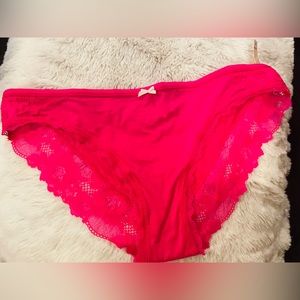 NWT Victoria’s Secret Cheekini Medium Pink Lace Trim